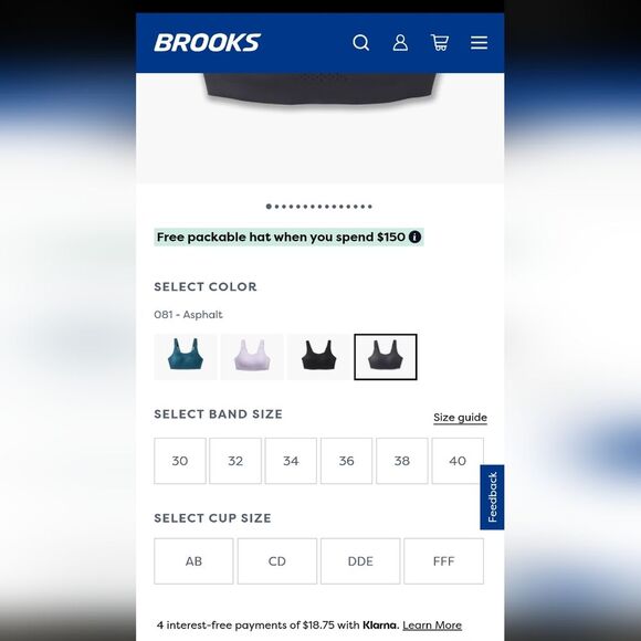 Brooks Scoopback Sports Running Bra Asphalt Grey - Picture 9 of 9